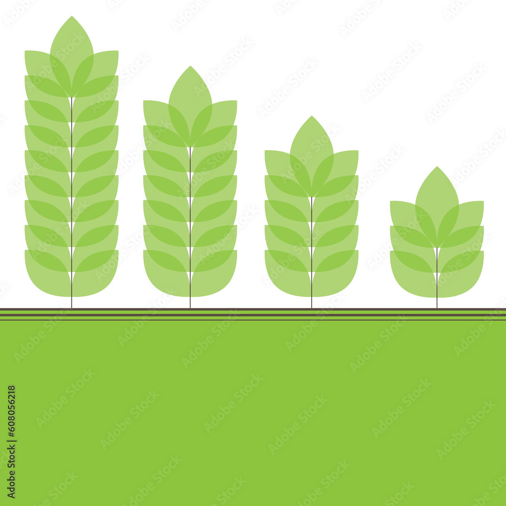 Poster card design with stylized trees and text. vector illustration card design with stylized trees and te