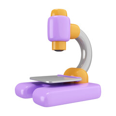 3d Microscope. pharmaceutical instrument, microbiology magnifying tool. icon symbol clipping path. 3d render illustration