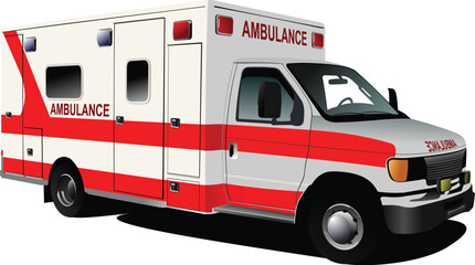Modern ambulance van over white. Colored vector illustration © Designpics