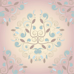 Fototapeta na wymiar vector vintage seamless floral background. clipping mask