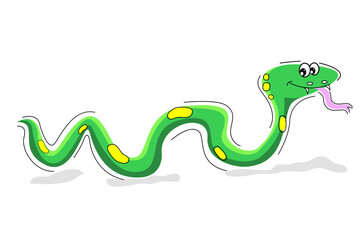 Naklejka premium illustration of happy snake on isolated background