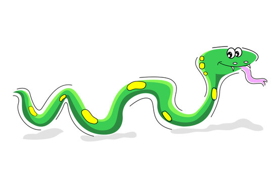 illustration of happy snake on isolated background
