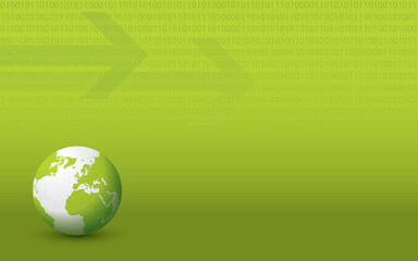 A business globe background in green. Editable vector illustration.