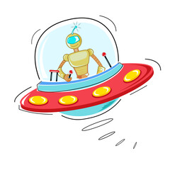 illustration of robot on white background