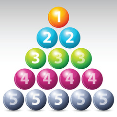 illustration of colorful number balls on white background