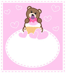 a card with a cute little baby bear