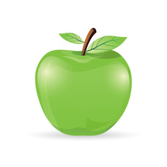 illustration of natural apple on white background