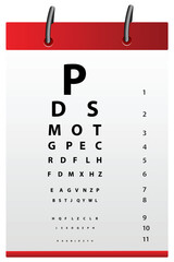 illustration of eye testing board on white background