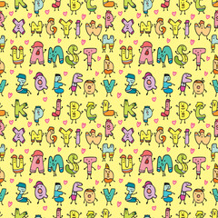 cute letters seamless pattern