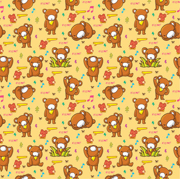 cute bear seamless pattern