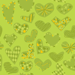 fully editable vector illustration seamless pattern isolated hearts