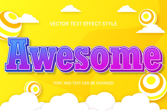 awesome colorful 3d editable text effect font style template typography background design