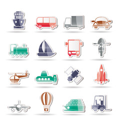Transportation, travel and shipment icons - vector icon set