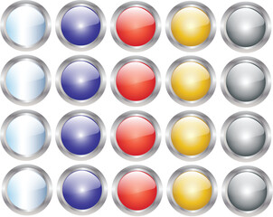 set of colorful buttons - vector