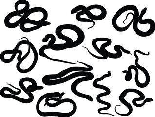 snake silhouette collection - vector