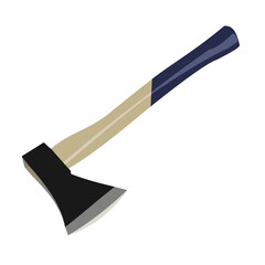 Vector illustration of axe is isolated on white background
