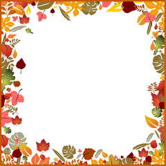 Naklejka na ściany i meble Background autumn frame, element for design, vector illustration