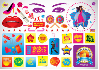 Vector collection of many shopping graphics, more shopping illustrations in my portfolio.