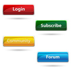 illustration of website buttons on white background