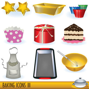 Set of colored baking icons - part 3.