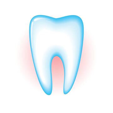 Sick tooth isolated on a white background. Vector illustration