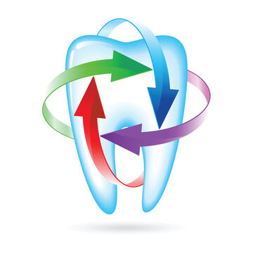 Herbal and fluoride protection icon of a tooth