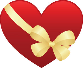 Valentine's Day symbol. Red heart. Vector illustration.