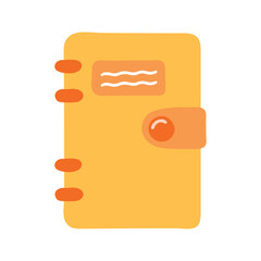 Handdrawn Yellow Book Cartoon for Stationery School Tools Doodle Vector Illustration