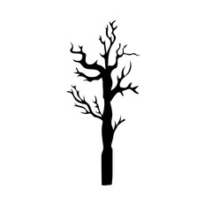 Scary and creepy haunted tree on Halloween season.