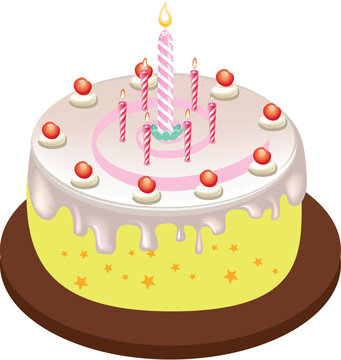 Stock Vector Illustration:  Birthday Cake-vector