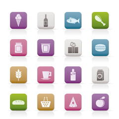 shop, food and drink icons - vector icon set