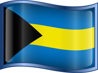 Bahamas Flag Icon, isolated on white background.