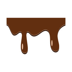 Seamless dripping chocolate border. Dripping chocolate border isolated on white background. Graphic design element for web page, menu, culinary recipe, scrapbooking, flyer, poster