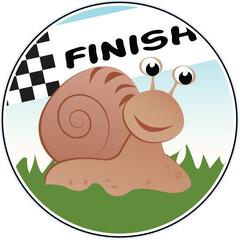 Snail Racer - funny vector illustration