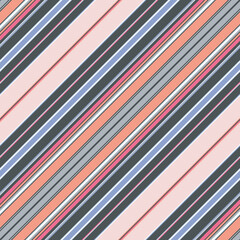 Seamless grey-blue-pink pastel pattern with diagonal stripes (vector)
