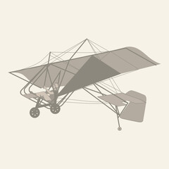 fully editable vector illustration of isolated glider