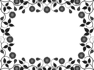 Abstract floral frame. Vector illustration.