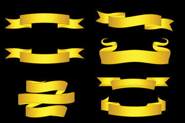 Fototapeta premium Golden Graphic Banners set