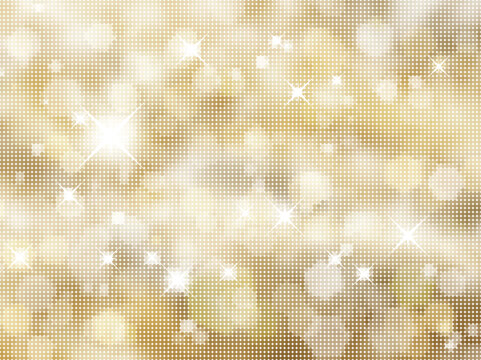 Golden background of halftone dots