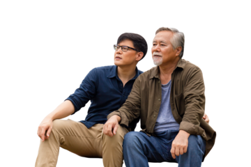 Asian father and son