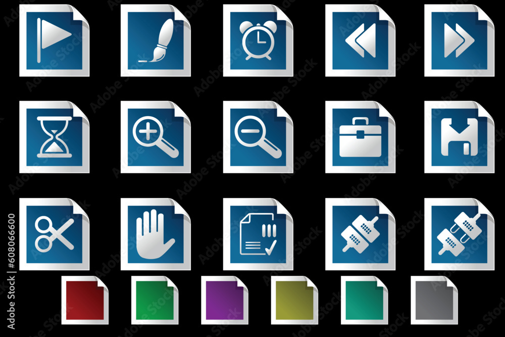 Poster toolbar and interface icons photo frame series