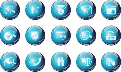 Internet icons cyan crystal Series