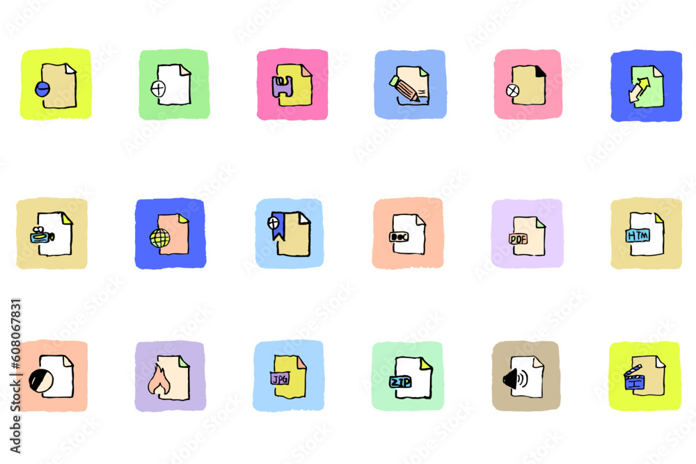 Poster document and file formats icons fresh color