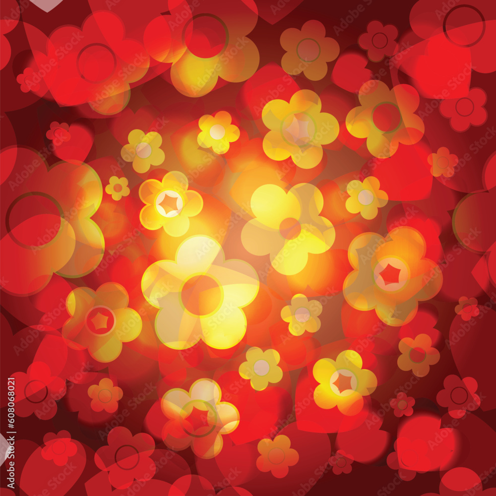 Poster seamless tile-able flower background - vector wrapping paper pattern
