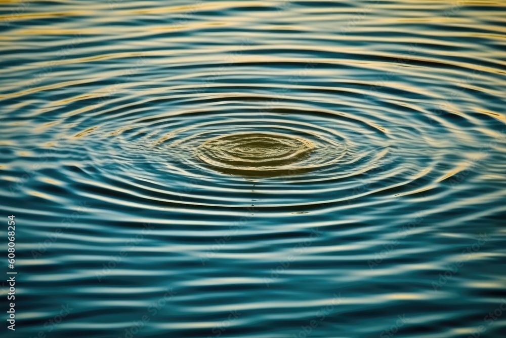Poster water surface with a colorful ripple effect generative ai