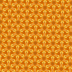 Simple modest geometric flowers fabric pattern Muted autumn yellow orange color palette