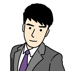 cute man cartoon on white background