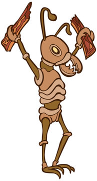 Cartoon image of a termite that enjoys eating wood.