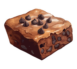 Sweet chocolate dessert baked with creamy