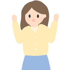 child with arms raised